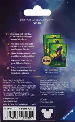 Disney Lorcana - Trading Card Game Set 6 Azurite Sea Scar Standard Deck Protector Card Sleeves (65 Count)