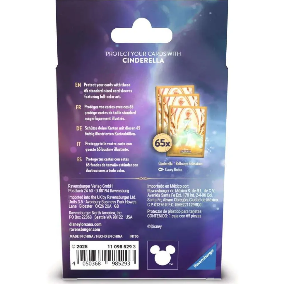 Disney Lorcana - Trading Card Game Set 7 Archazia's Island Cinderella: Ballroom Sensation Standard Deck Protector Card Sleeves (65 Count)
