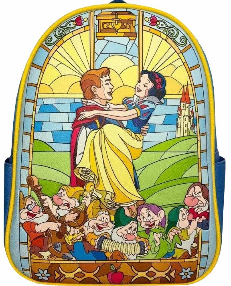 Disney Princess - Snow White Stain Glass 12” Faux Leather Mini Backpack