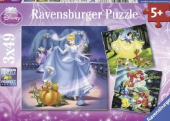Disney Princess - Snow White, Cinderella and Ariel 3x49 Piece Jigsaw Puzzle