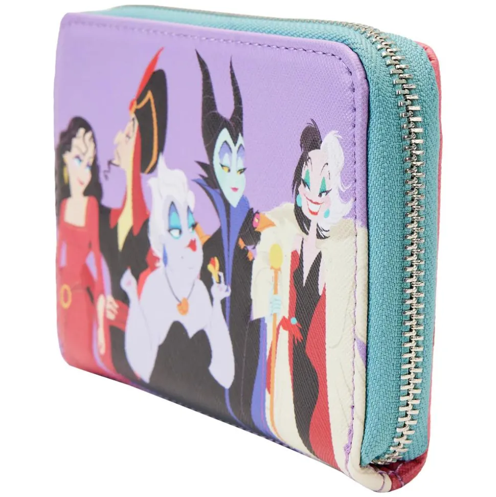 Disney Villains - Color Block 4” Faux Leather Zip-Around Wallet