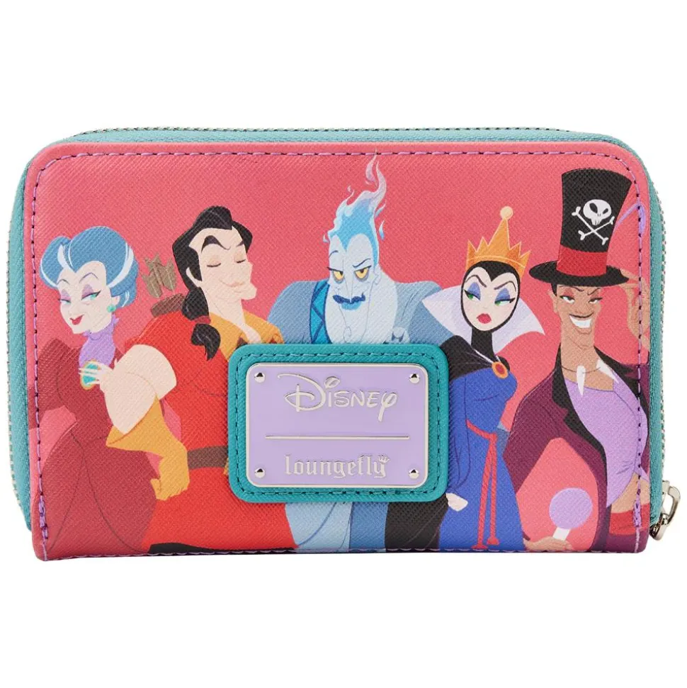 Disney Villains - Color Block 4” Faux Leather Zip-Around Wallet