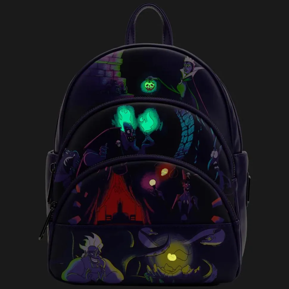 Disney Villains - Glow in the Dark 10” Faux Leather Mini Backpack