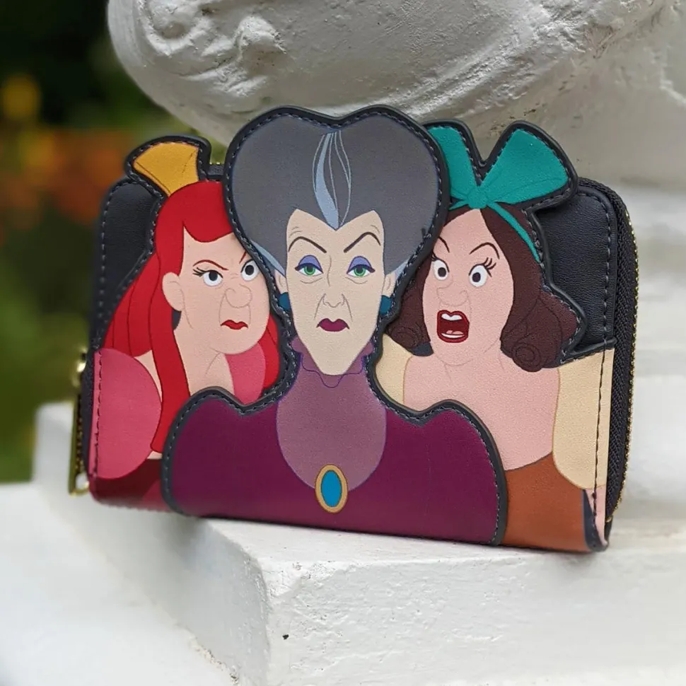 Disney Villains - Lady Tremaine, Anastasia & Drizella Scene 4” Faux Leather Zip-Around Wallet