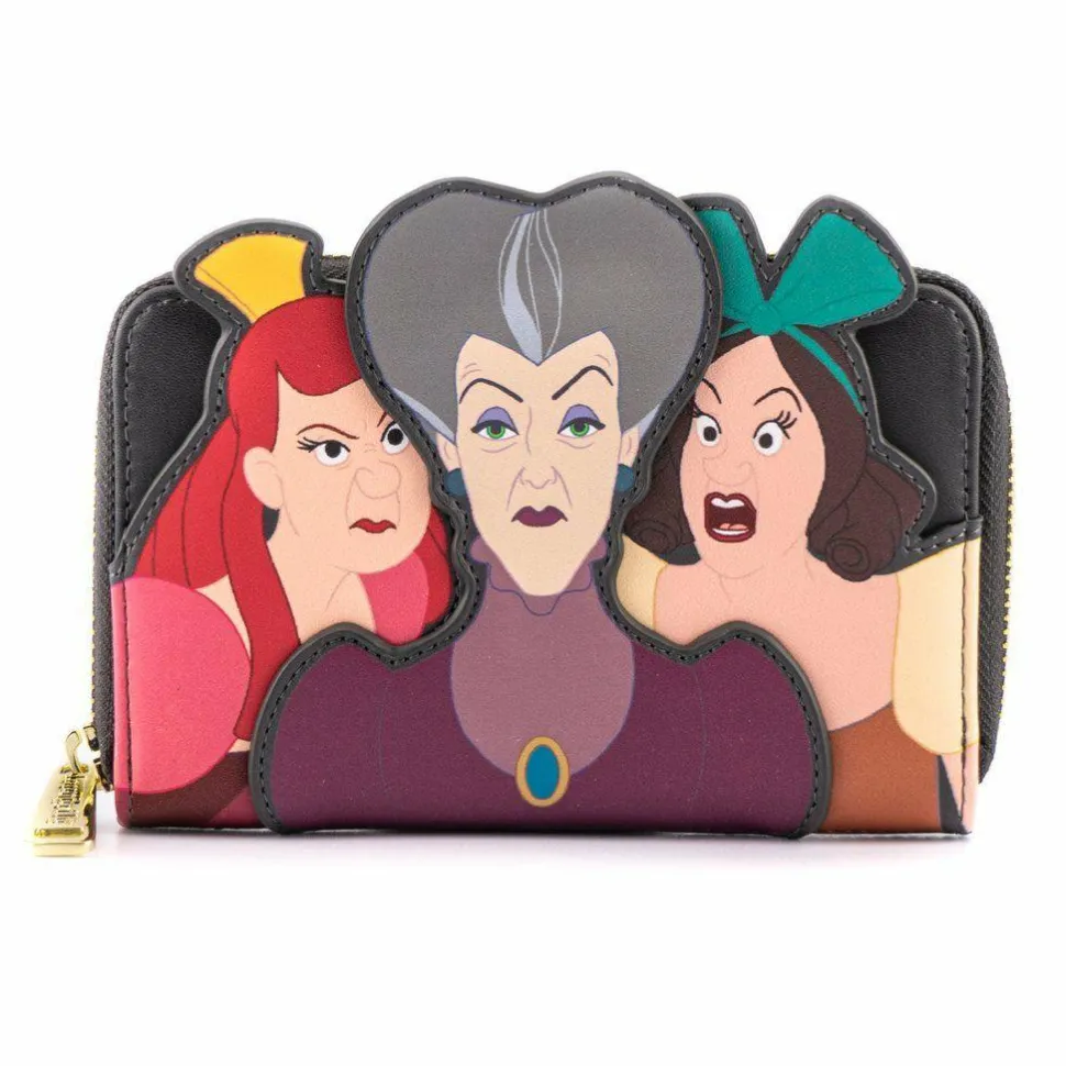 Disney Villains - Lady Tremaine, Anastasia & Drizella Scene 4” Faux Leather Zip-Around Wallet