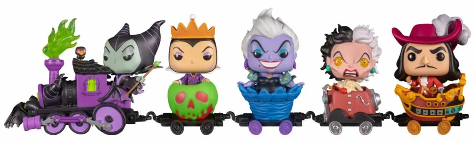 Disney Villains - Train Engine & Carts Pop! Vinyl Figure Bundle (Funko / Popcultcha Exclusive) (Set of 5)
