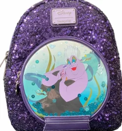 Disney Villains - Ursula Snow Globe 10" Faux Leather Mini Backpack