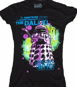 Doctor Who - Dalek Supreme Retro Black Female T-Shirt
