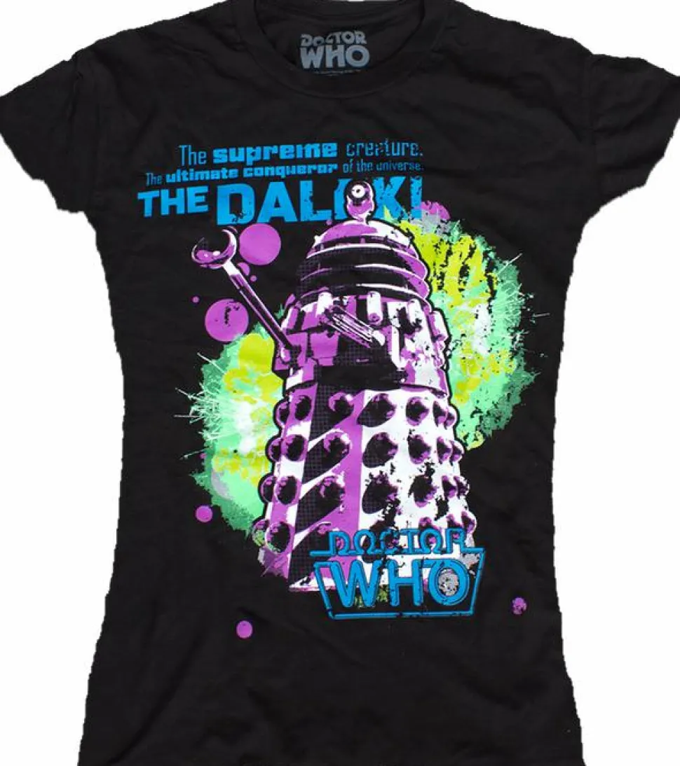 Doctor Who - Dalek Supreme Retro Black Female T-Shirt