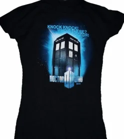 Doctor Who - "Knock Knock" Female Black T-Shirt