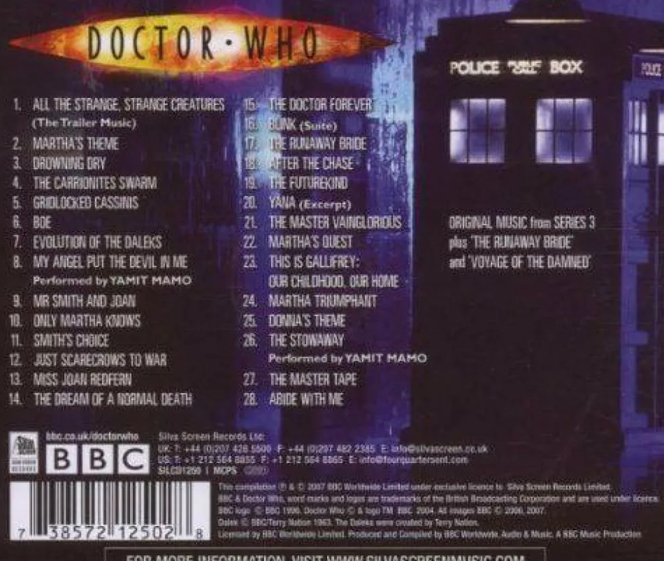 Doctor Who - Series 3 Original TV Soundtrack CD (Single Disc) Music by Murray Gold
