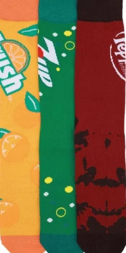 Dr. Pepper - Dr. Pepper, 7UP, & Crush Men's Crew Socks 3-Pack (Shoe Size 8-12)