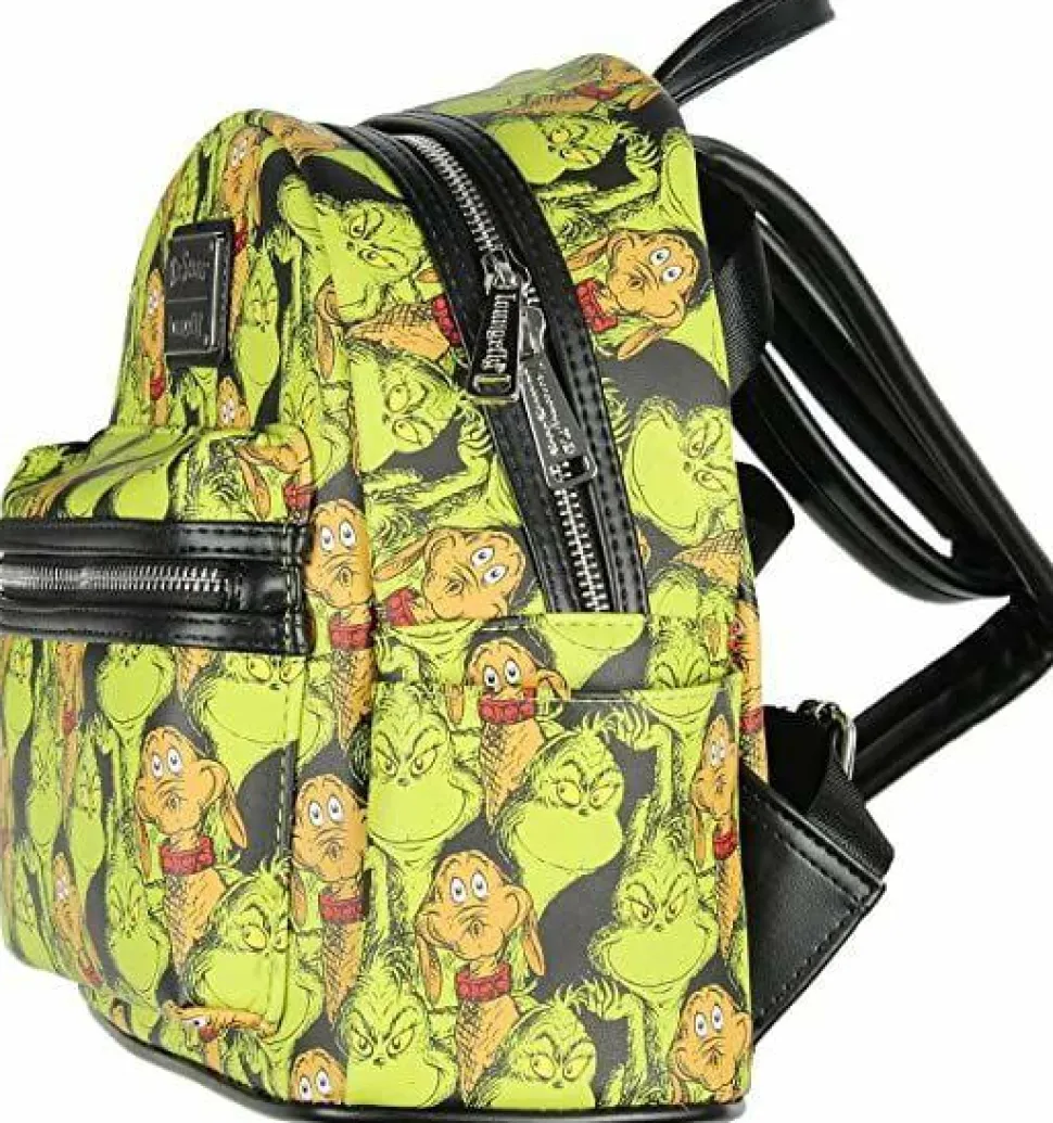 Dr. Seuss - The Grinch & Max Collage 10” Faux Leather Mini Backpack
