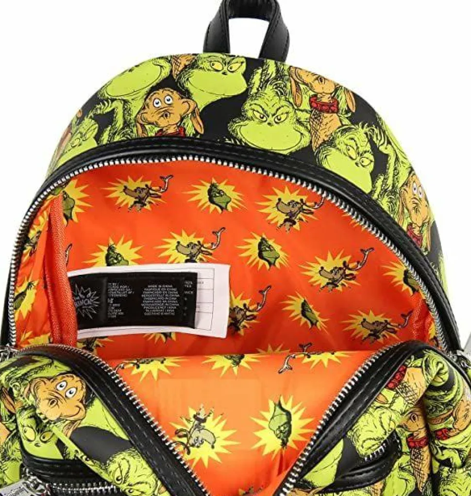 Dr. Seuss - The Grinch & Max Collage 10” Faux Leather Mini Backpack