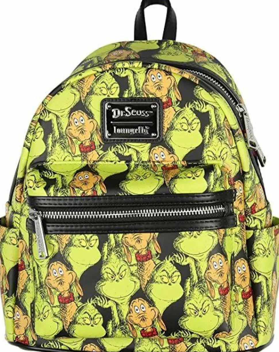 Dr. Seuss - The Grinch & Max Collage 10” Faux Leather Mini Backpack