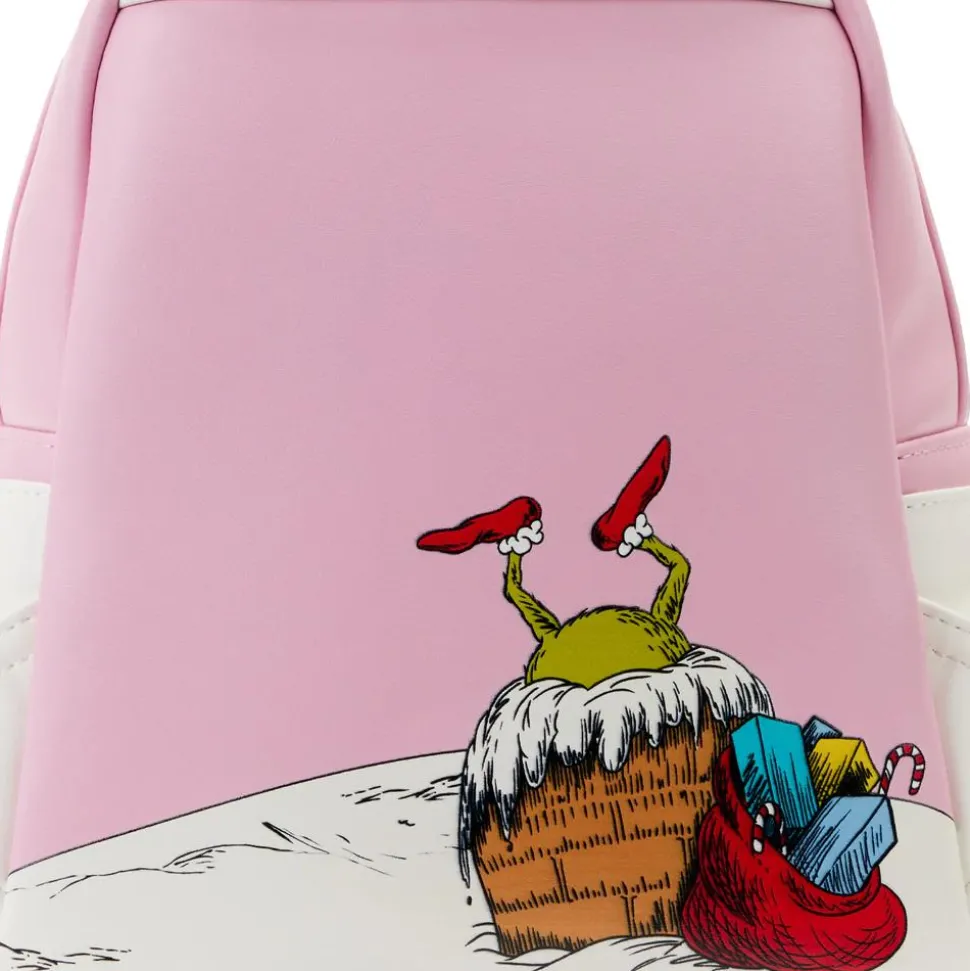 Dr. Seuss - The Grinch Lenticular Scene 10” Faux Leather Mini Backpack