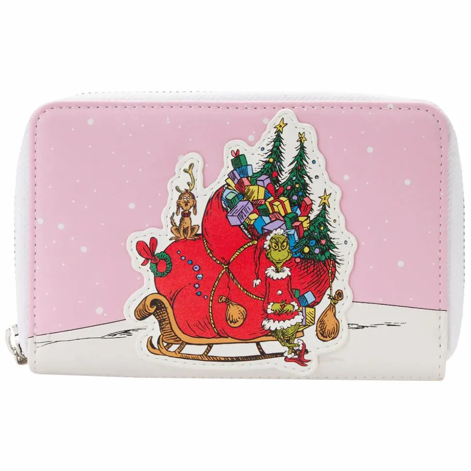 Dr. Seuss - The Grinch Sleigh 4” Faux Leather Zip-Around Wallet