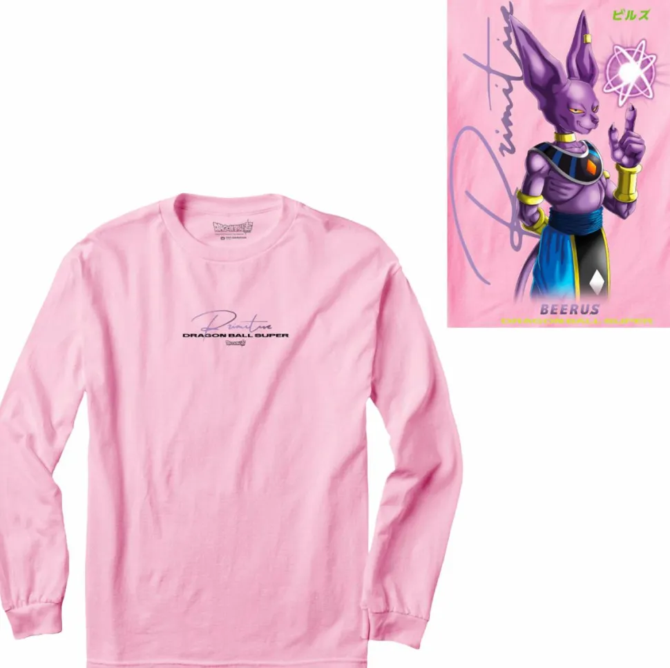 Dragon Ball Super - DBS x Primitive Beerus Orb Pink Long Sleeve T-Shirt