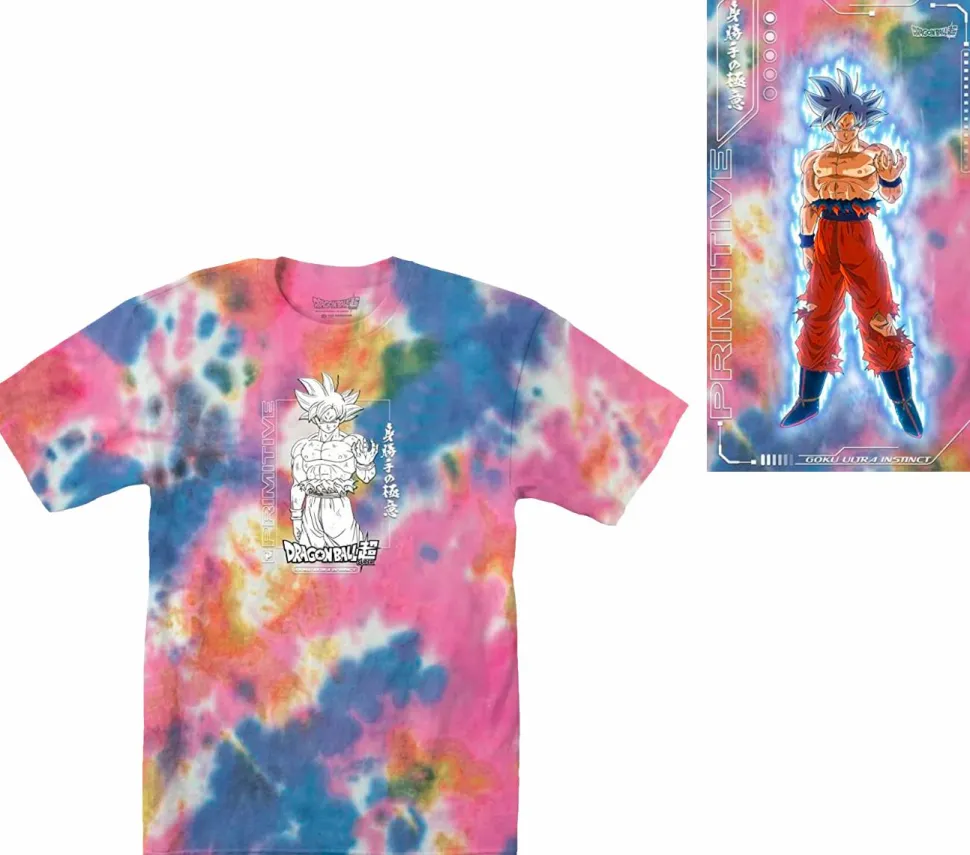 Dragon Ball Super - DBS x Primitive Goku Ultra Instinct Washed Rainbow T-Shirt