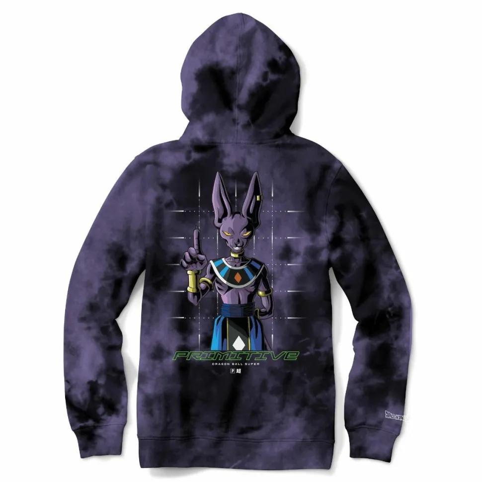 Dragon Ball Super - DBS x Primitive Shadow Beerus Washed Purple Sweatshirt Hoodie