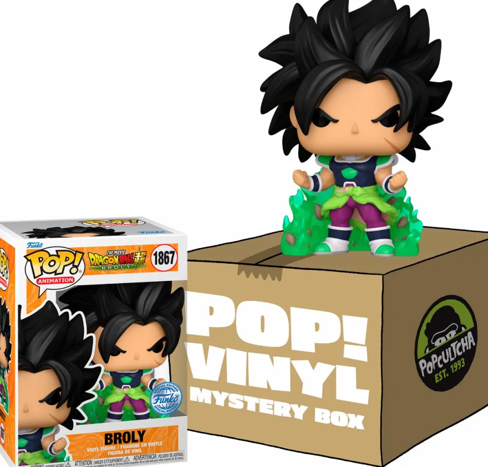 Dragon Ball Super: Broly - Broly (Green Energy) Mystery Box (Includes Broly & 3 Exclusive Pop! Vinyl Figures)
