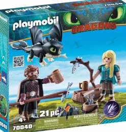 Dragons - Playmobil Hiccup, Astrid and Baby Dragon Playset (70040)