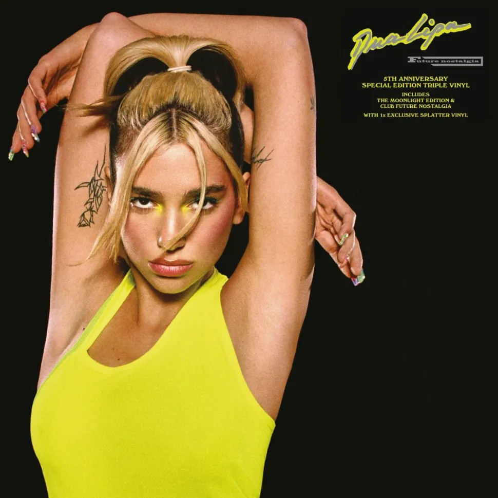 Dua Lipa - Future Nostalgia 5th Anniversary 3xLP Vinyl Record (Black Vinyls & Clear with Yellow Splatter Coloured Vinyl)