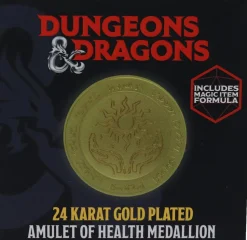 Dungeons & Dragons - Amulet of Health Medallion 24K Gold Plated Metal Replica