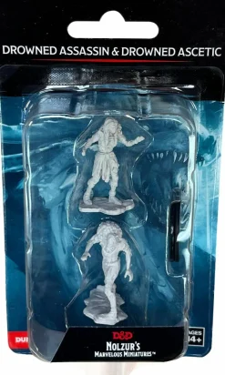 Dungeons & Dragons - Nolzur’s Marvelous Unpainted Minis: Drowned Assassin & Drowned Ascetic Miniature Figure 2-Pack