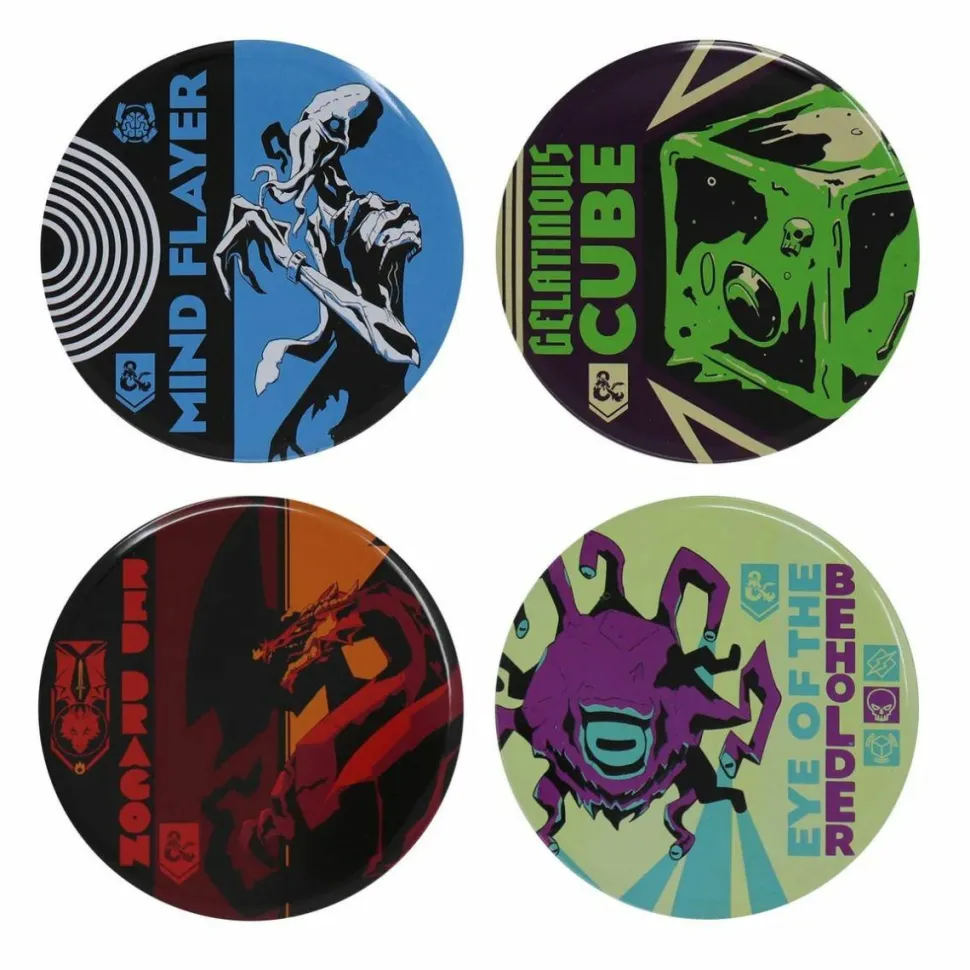 Dungeons & Dragons - Printed Metal Coasters 4-Pack