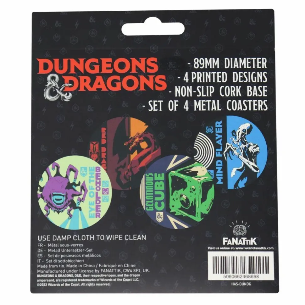 Dungeons & Dragons - Printed Metal Coasters 4-Pack