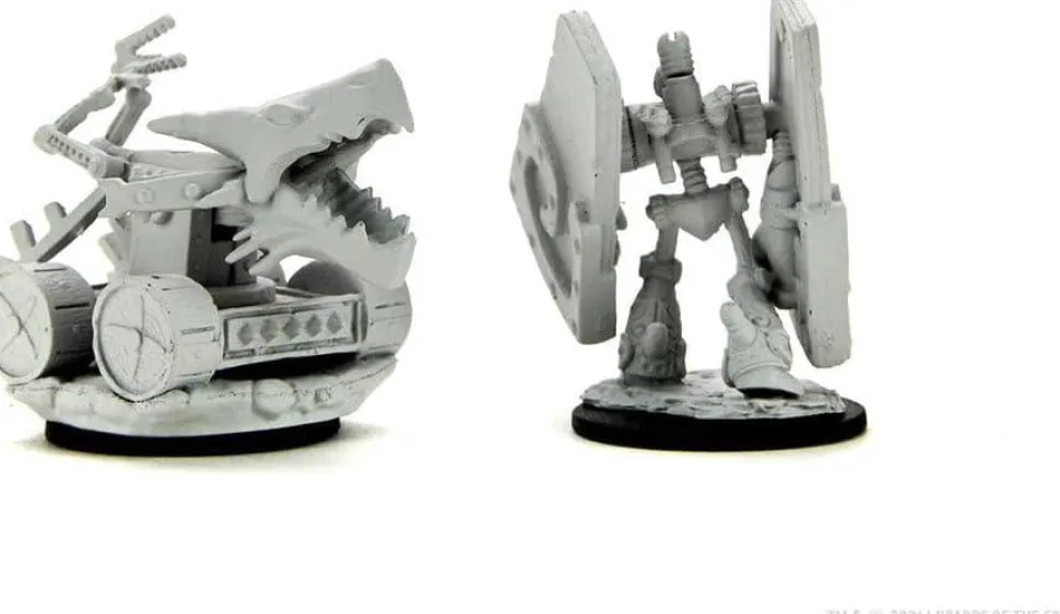 Dungeons & Dragons - Unpainted Stone Defender & Oaken Bolter Miniatures