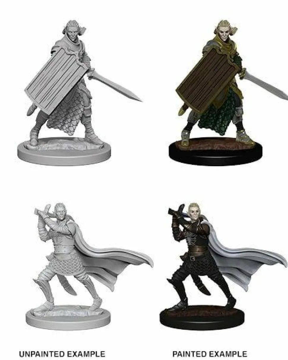 Dungeons and Dragons - Deep Cuts Unpainted Minis Elf Male Paladin Miniature Figure 2-Pack
