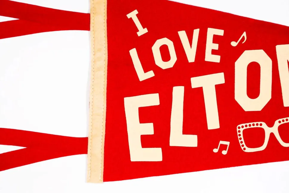 Elton John - I Love Elton John Wool Felt Pennant (9" x 27")