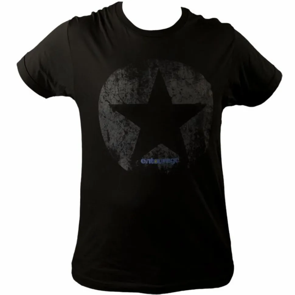 Entourage - Star Black Blend Male Distressed T-Shirt