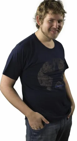 Entourage - Star Navy Male Distressed T-Shirt