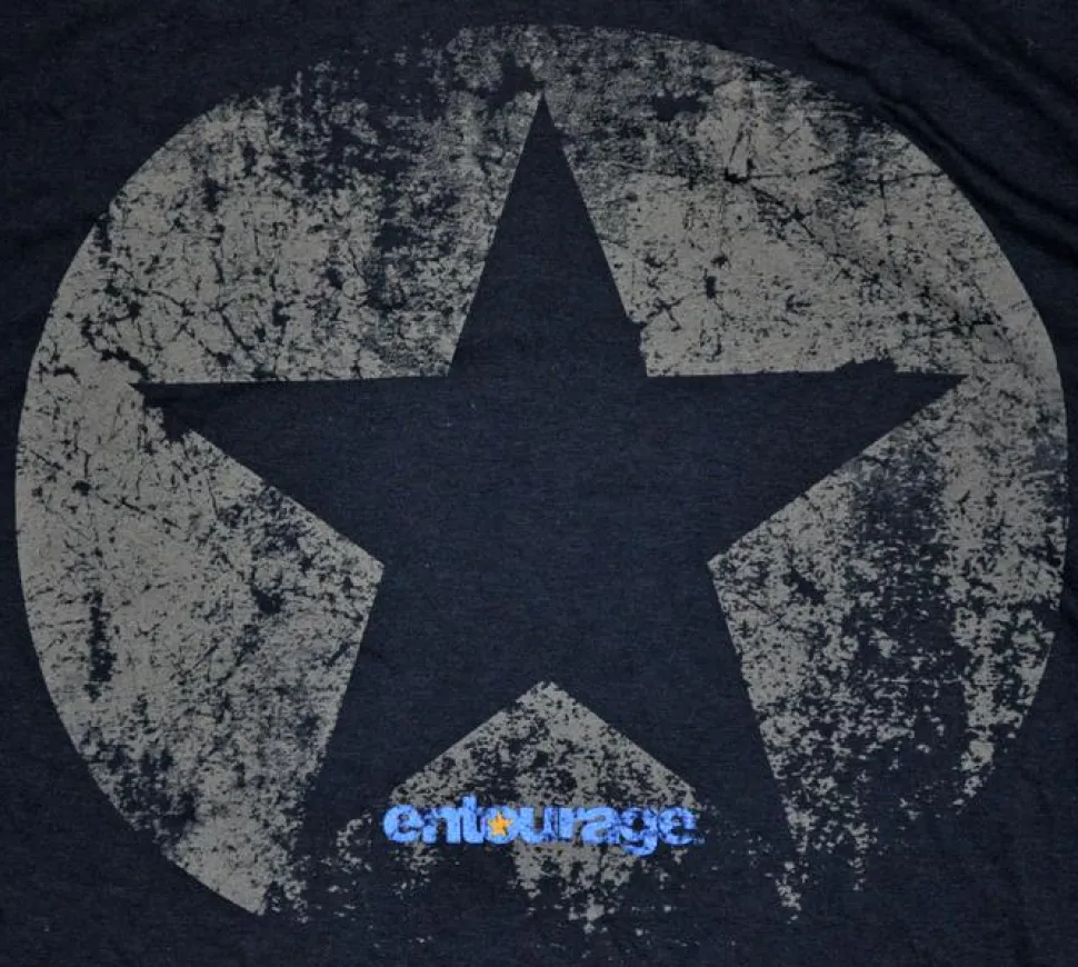 Entourage - Star Navy Male Distressed T-Shirt