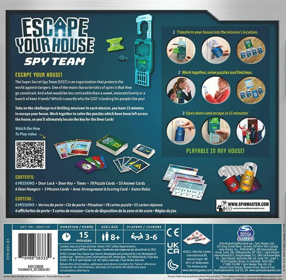 Escape Room: The Game - Escape Your House Spy Team Board Game