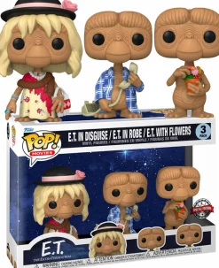 E.T. The Extra-Terrestrial - E.T with Flowers, Flannel Robe & Disguise Pop! Vinyl Figure 3-Pack