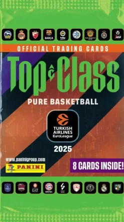 EuroLeague Basketball - 2025 Panini Top Class Basketball Trading Cards Pack (8 Cards)