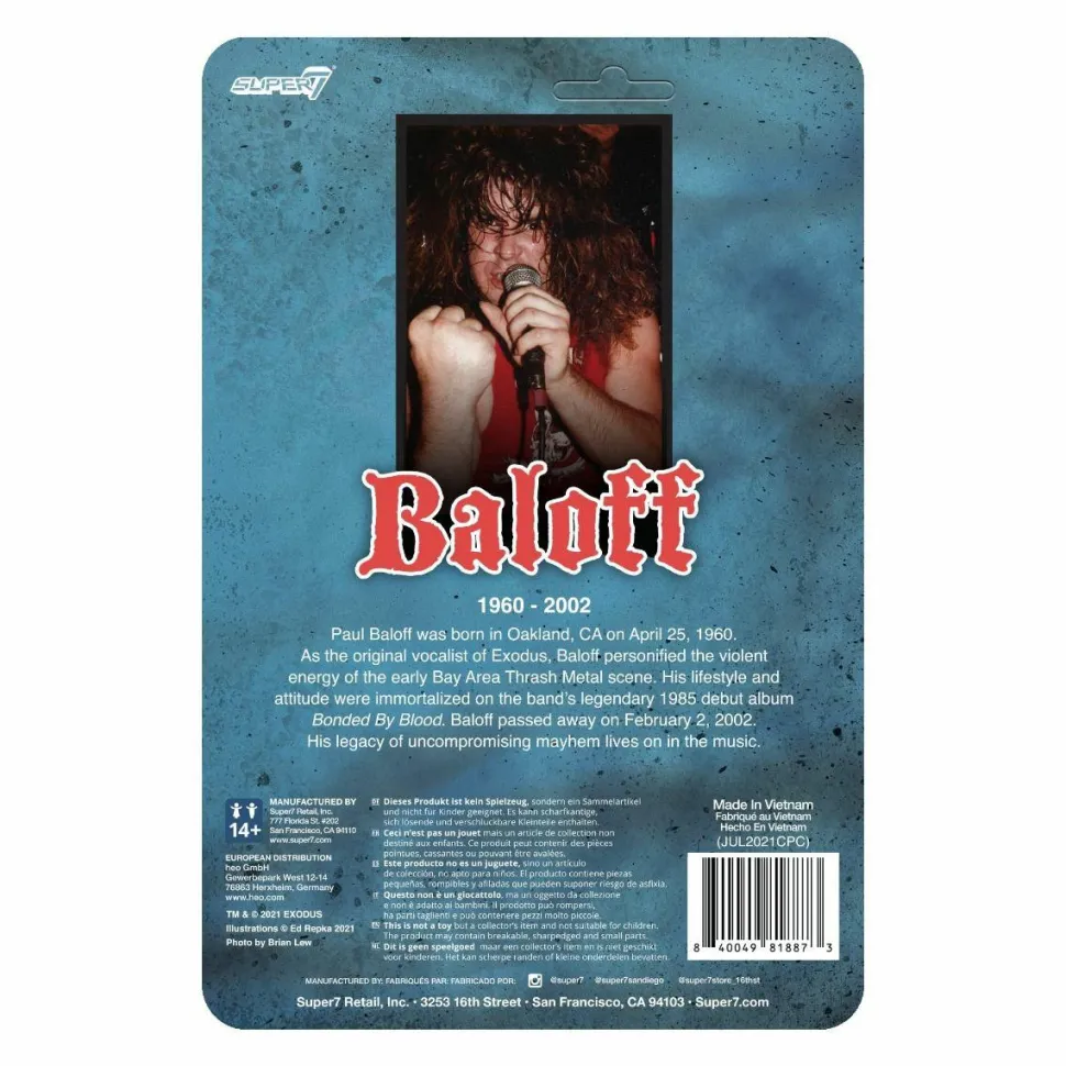 Exodus - Paul Baloff ReAction 3.75” Action Figure