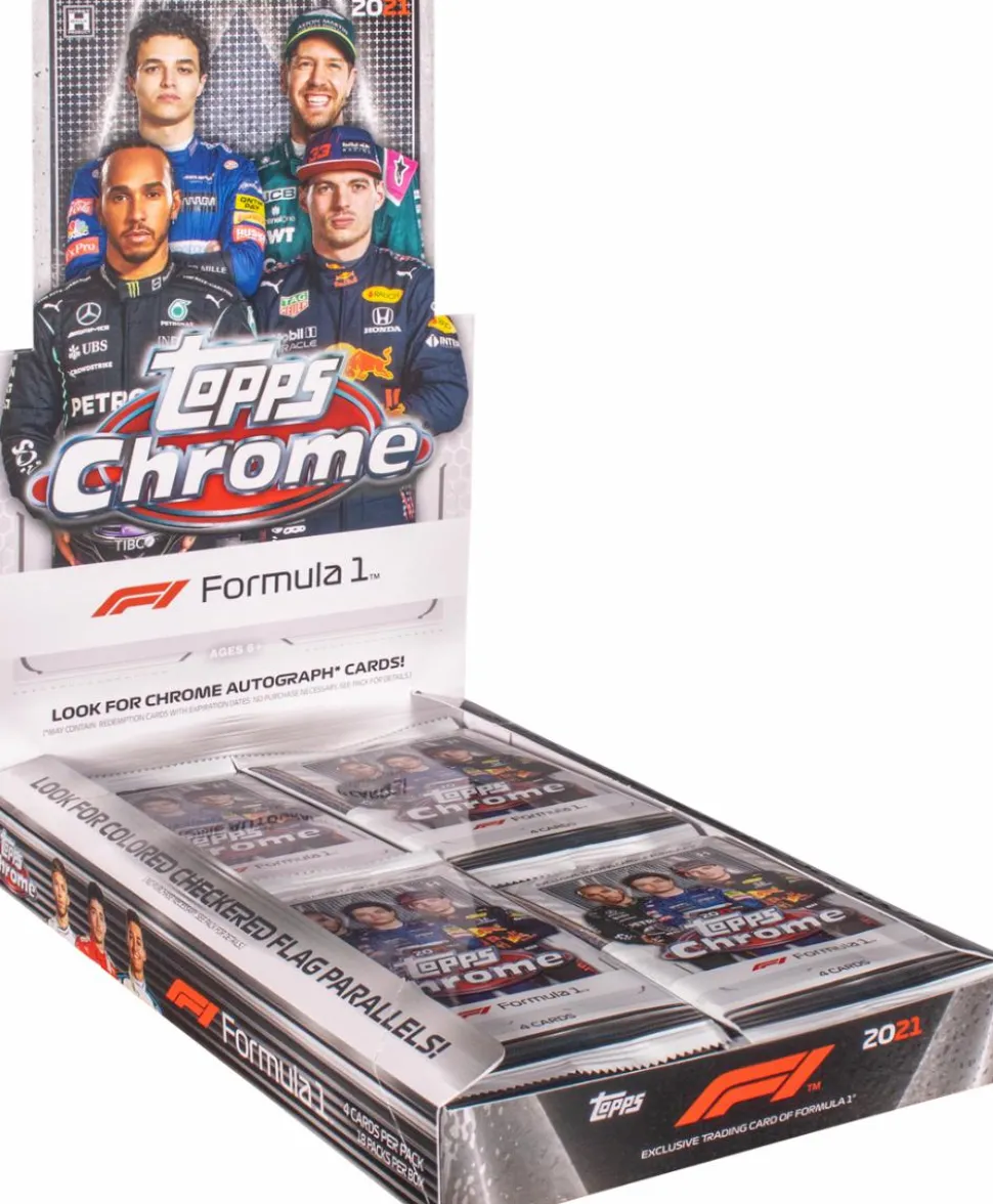 F1: Formula 1 - 2021 Topps Chrome Trading Cards Hobby Pack (Display of 18)