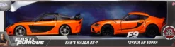 F9: The Fast Saga - Han’s Mazda RX-7 & 2020 Toyota GR Supra 1/32 Scale Die-Cast Vehicle Replica 2-Pack