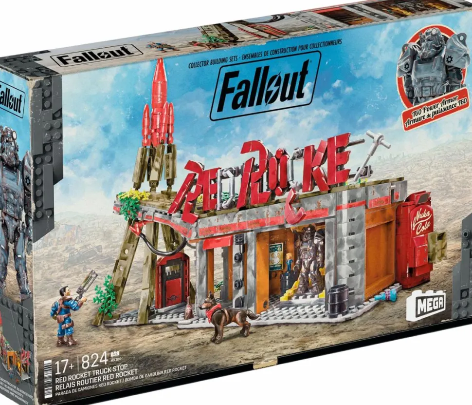 Fallout - Red Rocket Truck Stop MEGA Building Block Construction Set (824 Pieces)