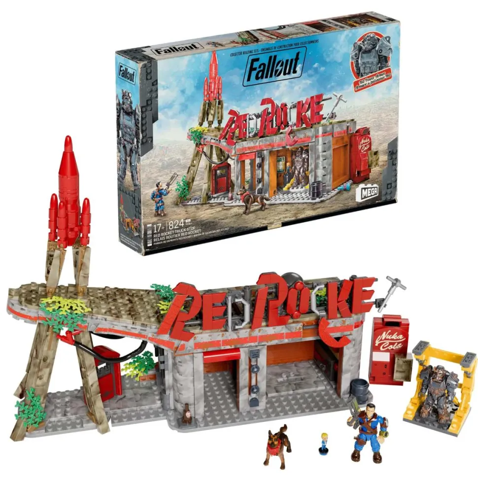 Fallout - Red Rocket Truck Stop MEGA Building Block Construction Set (824 Pieces)