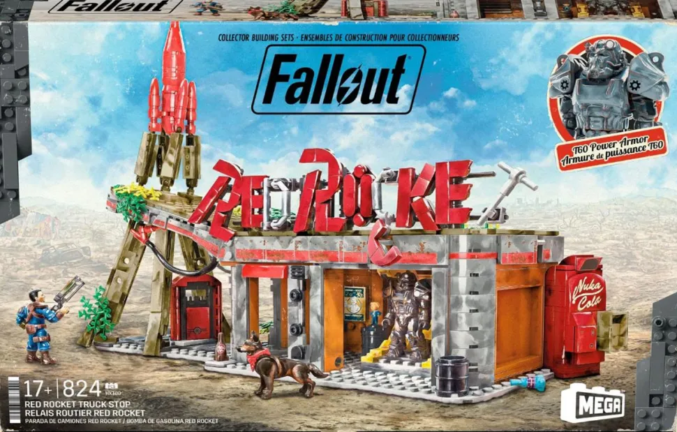 Fallout - Red Rocket Truck Stop MEGA Building Block Construction Set (824 Pieces)