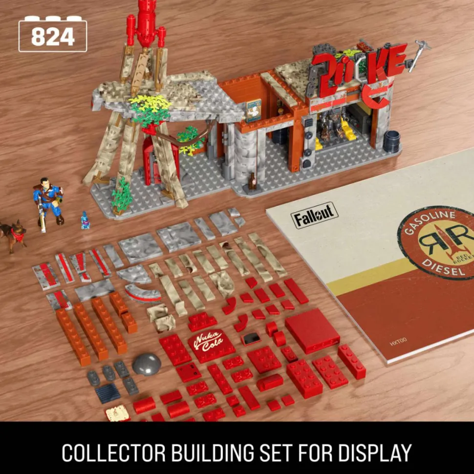 Fallout - Red Rocket Truck Stop MEGA Building Block Construction Set (824 Pieces)