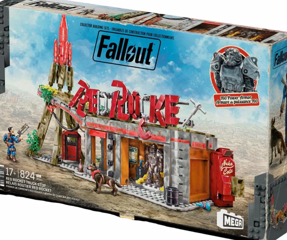 Fallout - Red Rocket Truck Stop MEGA Building Block Construction Set (824 Pieces)