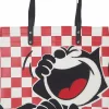 Felix the Cat - Red Check 15” Faux Leather Tote Bag