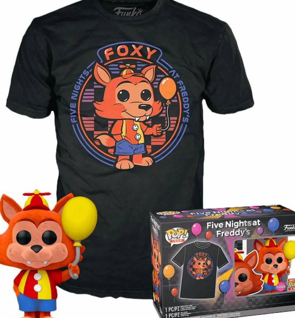 Five Night’s at Freddy’s - Balloon Foxy Flocked Pop! Vinyl Figure & T-Shirt Box Set